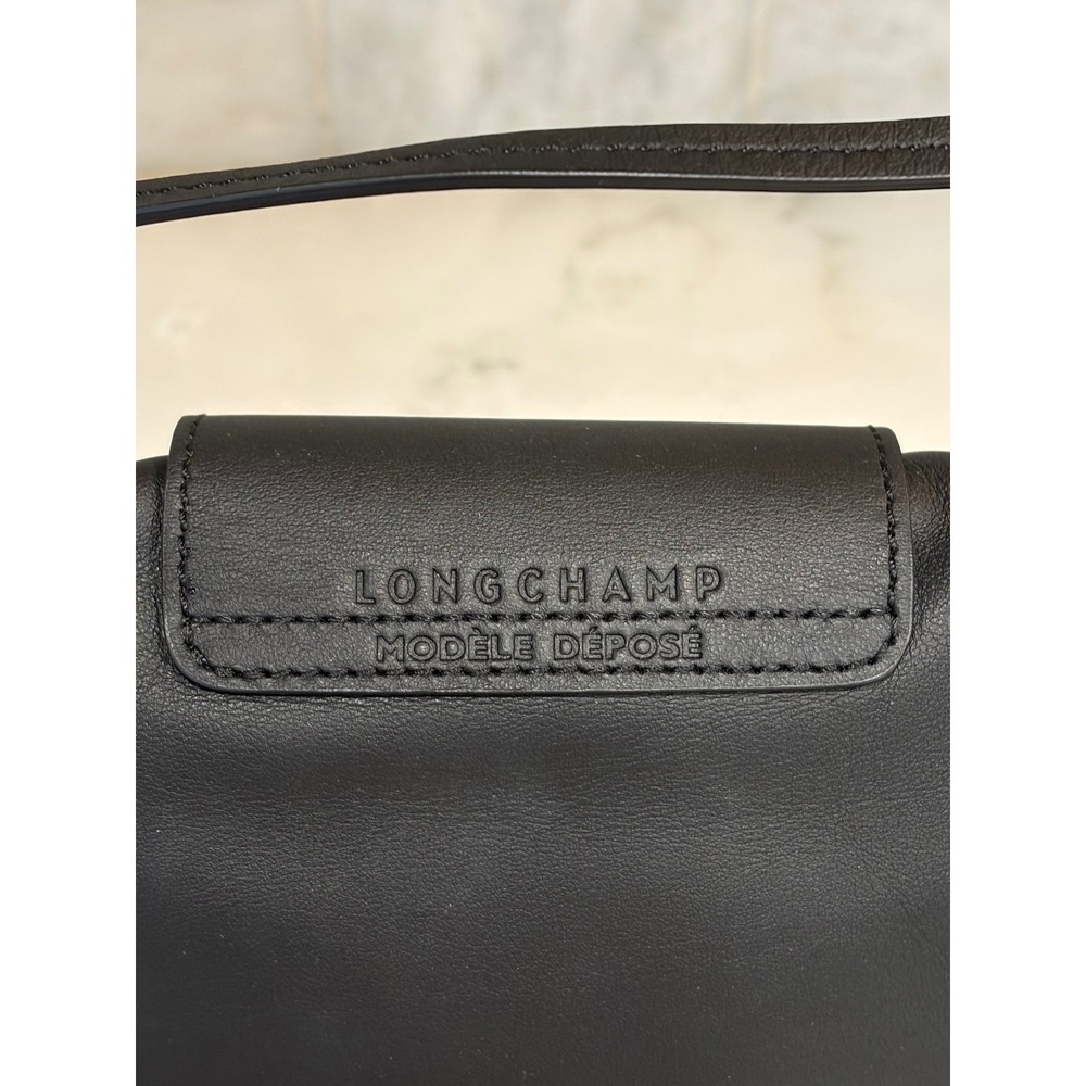 Longchamp Le Pliage Cuir Black Leather Clutch - Picture 9 of 14